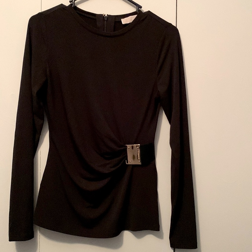 Michael Kors black gold bucket top